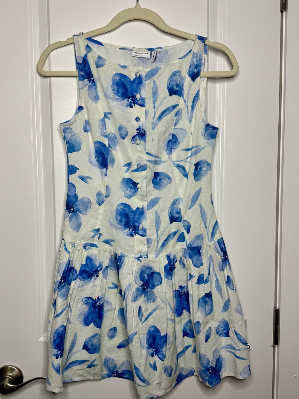 ASOS DESIGN Blue Floral Sleeveless Dress